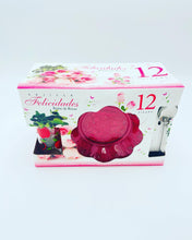 Cargar imagen en el visor de la galería, Set de vajilla de cristal 12 pz platos vasos cucharas MOD RAMO DE ROSAS
