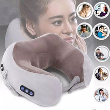 Cargar imagen en el visor de la galería, Almohada de masaje multifuncional en forma de U, almohada de masaje por vibración, masajeador de columna Cervical, Protector eléctrico para cuello MOD GH3076
