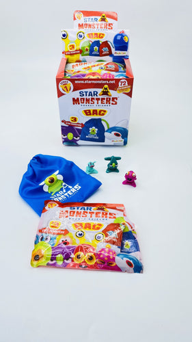 Caja de 12 costalitos con 3 figuras CADA UNO STAR MONSTERS - mychinashop.com