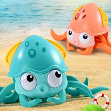 Cargar imagen en el visor de la galería, Juguetes de baño para bebés, juego de ducha de baño con diseño de pulpo, mecanismo de relojería, arrastre, agua, playa, Regalos divertidos para niños CALAMAR  MOD QC23
