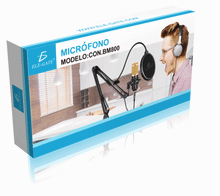 Cargar imagen en el visor de la galería, Kit Profesional Microfono Condensador Grabación Estudio ktv MOD BM800
