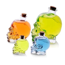 Cargar imagen en el visor de la galería, Botella de cristal con forma de Calavera, jarra de cristal con cabeza de calavera de corcho para Whisky, vino y bebidas alcohólicas,
