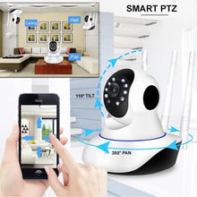 Cargar imagen en el visor de la galería, 360 grados Full HD CCTV Mini cámara inalámbrica WIFI vigilancia de seguridad del hogar Auto Seguimiento de la visión nocturna nube IP Cámara MOD CAM7204
