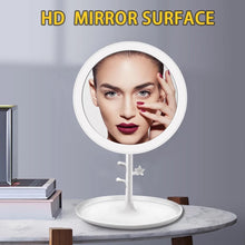 Cargar imagen en el visor de la galería, Espejo LED con pantalla táctil para maquillaje, tocador con 3 modos de luz regulables, recargable, para dormitorio MOD ZE-1303
