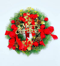 Cargar imagen en el visor de la galería, Elegante corona de navidad roja, champán Corona de Navidad de oro, adorno de pared para puerta y ventana, decoraciones para el hogar MOD SDD001
