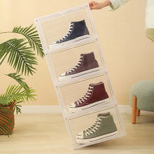 Cargar imagen en el visor de la galería, Cajas de plástico transparente para organizar zapatos, contenedores apilables tipo cajón con apertura frontal, soporte para zapatillas,TRANSPARENTE
