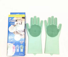 Cargar imagen en el visor de la galería, Guante  de lavado con cepillo de limpieza de cocina guante de lavado para el hogar 100% de grado alimenticio guantes para lavar platos MOD GH1292

