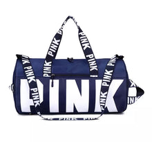 Cargar imagen en el visor de la galería, Bolsa de viaje rosa para mujer, bolsa de lona de entrenamiento Fitness para viaje, bolsa de equipaje deportiva impermeable de gran capacidad para gimnasio MDO 2022-7
