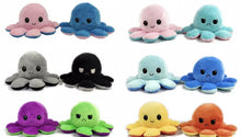 Cargar imagen en el visor de la galería, Pulpo de peluche de doble cara para niños y niñas, juguetes de peluche de animales de colores, muñecos de peluche de pulpo MINI
