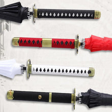 Cargar imagen en el visor de la galería, Paraguas de espada samurái japonesa para hombres y mujeres, Sombrilla japonesa creativa, de mango largo de madera, grande, a prueba de viento, Katana
