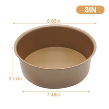 Cargar imagen en el visor de la galería, Sartén redonda para pastel de 8 pulgadas, molde para pastel de queso con fondo extraíble
