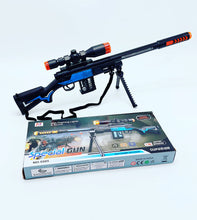 Cargar imagen en el visor de la galería, Rifle de juguete francotirador con luz y sonido usa batería AA largo 62 cm. MOD 5505
