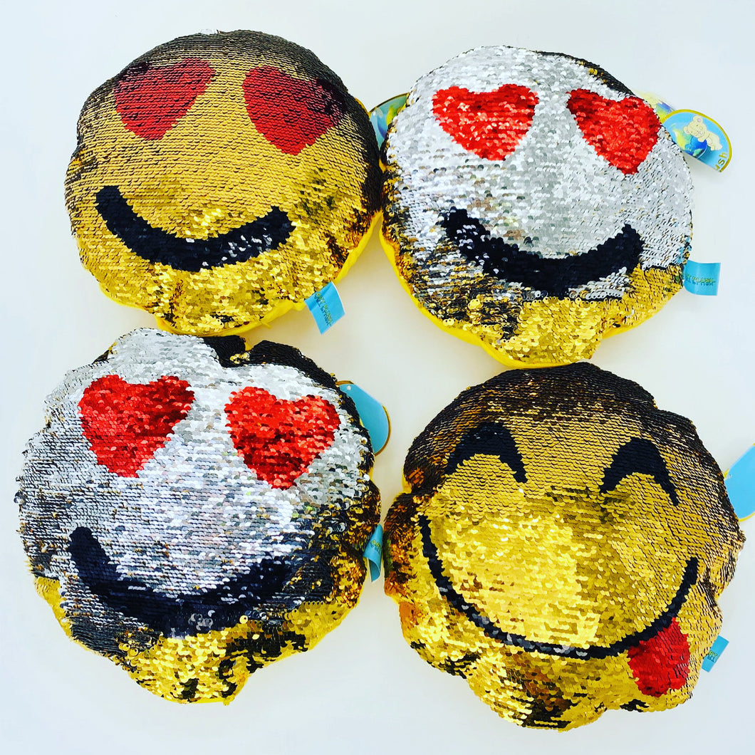 Almohada de emojis lentejuela reversible se manda surtido