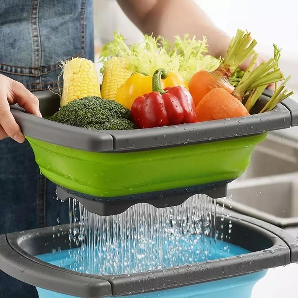 Escurridor plegable de cocina, cestas plegables, colador de cocina, fideos, coladores de lavado de frutas y verduras Mod SFYP29 - mychinashop.com