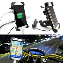 Cargar imagen en el visor de la galería, Soporte de montaje en espejo para manillar de motocicleta, con cargador USB, 1 ud. MOD CD-3082
