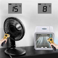 Cargar imagen en el visor de la galería, Minidispositivo de aire acondicionado con 7 LUCES LED humidificador con USB, purificador de Mesa para el hogar, dormitorio y oficina, refrigeración MOD 8856
