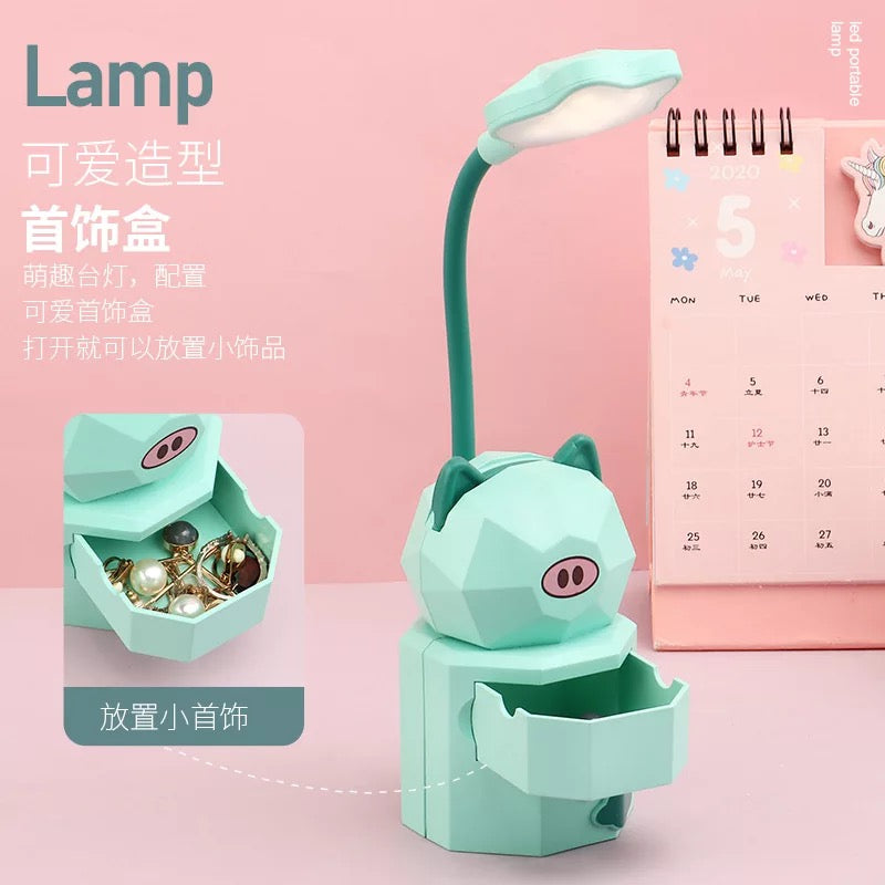 Lámparas de decoración con carga USB para niños, lámpara de mesa LED de dibujos animados creativos, protección ocular para lectura y dormitorio de estudiantes, luz nocturna