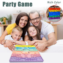 Cargar imagen en el visor de la galería, Tablero de ajedrez de arcoíris para la familia, juego de mesa interactivo con dados, juguete sensorial para aliviar el estrés, tamaño grande POPÓ IT
