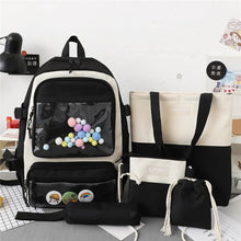 Cargar imagen en el visor de la galería, Mochila 4 pz Mochilas escolares Kawaii para estudiantes, mochila escolar con juguete de dibujos animados para niños, bolsa para ordenador portátil para adolescentes, MOD 2011
