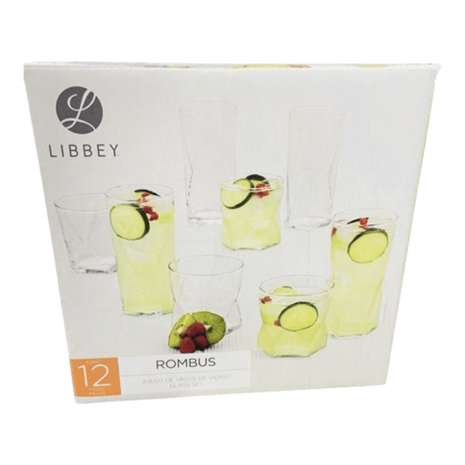 Set de 12 vasos de cristal MOD ROMBUS