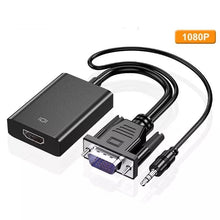 Cargar imagen en el visor de la galería, VGA a HDMI-Cable convertidor hembra VGA macho a HDMI, adaptador con salida de 3,5mm para PC, portátil a HDTV proyector - mychinashop.com

