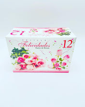 Cargar imagen en el visor de la galería, Set de vajilla de cristal 12 pz platos vasos cucharas MOD RAMO DE ROSAS

