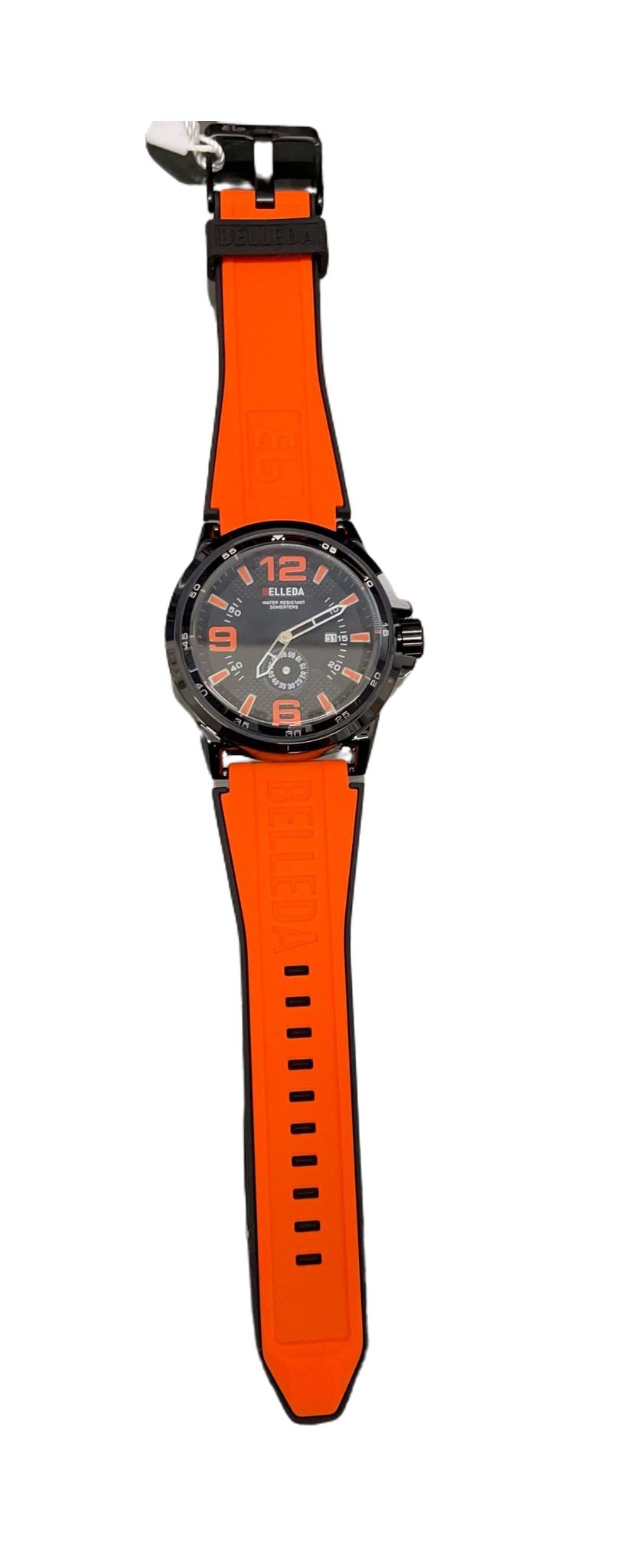 Reloj de moda sport cronológico resistente con correa de caucho BELLEDA