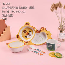 Cargar imagen en el visor de la galería, Juego de plato con vaso y cubiertos kawaii MOD HB-851
