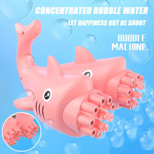 Cargar imagen en el visor de la galería, pistola de burbujas  TIBURÓN DOBLE CABEZA Juguete de pistola de burbujas de delfín para niños, soplador de burbujas de jabón de agua de verano, juguete de doble cabeza, máquina eléctrica de burbujas de tiburón MOD 804
