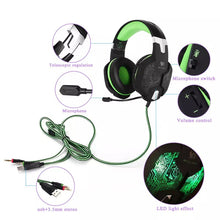 Cargar imagen en el visor de la galería, Kotion estéreo de bajo profundo cada auricular G1000 auriculares sobre la oreja con micrófono LED luz para Gamers Video Games auriculares 3,5mm
