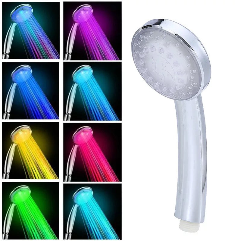 Regadera Cabezal de ducha LED de colores, regadera de mano presurizada con ahorro de agua y Control de temperatura, luz colorida