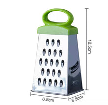Cargar imagen en el visor de la galería, Rallador multifuncional de mano de acero inoxidable, rallador de cuatro lados para queso, ajo, jengibre, vegetales, rebanador, utensilios de cocina para frutas

