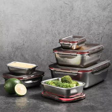 Cargar imagen en el visor de la galería, Fiambrera de acero inoxidable 304 a prueba de fugas, MOD GH4698 contenedor de almacenamiento de alimentos, Bento, cuencos, capacidad para el hogar, contenedor de alimentos, viaje, 4 pz
