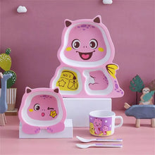 Cargar imagen en el visor de la galería, Juego de plato con vaso y cubiertos kawaii MOD HB-855
