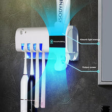 Cargar imagen en el visor de la galería, soporte de cepillo de dientes de energía Solar UV, esterilizador de doble capa, dispensador automático de pasta de dientes, accesorios de baño MOD GH2206
