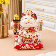Cargar imagen en el visor de la galería, Ornamento de Mascota de gato de la suerte de estilo japonés, decoración de mostrador de restaurante de Sushi, decoración de sala de estar, artesanías de decoración de cerámica MOD ZH93

