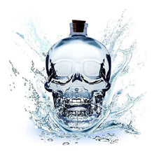 Cargar imagen en el visor de la galería, Botella de cristal con forma de Calavera, jarra de cristal con cabeza de calavera de corcho para Whisky, vino y bebidas alcohólicas,
