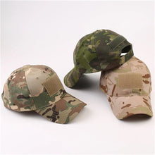 Cargar imagen en el visor de la galería, Gorra táctica de caza al aire libre, sombrero de camuflaje deportivo, sencilla, militar, Camuflaje, Unisex, para adultos 51-55 MOD 058
