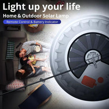 Cargar imagen en el visor de la galería, Linterna de carga Solar con Control remoto, Bombilla LED para lámpara recargable, portátil, luz nocturna de emergencia para Mercado, exterior, Camping, hogar MOD MLE-24 - mychinashop.com

