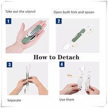 Cargar imagen en el visor de la galería, Utensilio multiherramienta portátil, cuchara, cuchillo, abridor de latas, multiherramienta de vajilla, cuchillo, botella, cuchillo CNIC, tenedor plegable MOD CB-17
