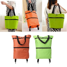 Cargar imagen en el visor de la galería, Bolsa de compras plegable, organizador de compras de verduras, portátil, con ruedas ,carrito de mandado
