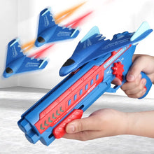 Cargar imagen en el visor de la galería, Pistola de lanzamiento de avión de burbujas para niños, juguete de deslizamiento al aire libre, catapulta vacía de un clic, tipo de pistola continua, lanzador de oscilación MOD DLM804
