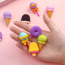 Cargar imagen en el visor de la galería, Juego de borradores de postre Yummy para niños, Mini Piruleta de helado, Donuts de goma de borrar para lápiz escolar, MOD CL5342
