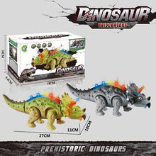 Cargar imagen en el visor de la galería, Triceratops luz y sonido Juguetes Educativos de gran tamaño para niños, robot de dinosaurio eléctrico para caminar, modelo electrónico de Animal con sonido ligero MOD 817
