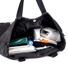 Cargar imagen en el visor de la galería, Maleta deportiva forma de bolsa gym Bolsa de nailon para Yoga y Fitness para mujer, Mochila deportiva con cordón, bolso de hombro, SM MOD 8338
