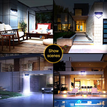 Cargar imagen en el visor de la galería, Luz Solar de 1200lm con Sensor de movimiento 166 LED 270 gran angular IP65, resistente al agua, 3 modos, lámpara Solar inalámbrica para exteriores y jardín.   CL-166
