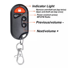 Cargar imagen en el visor de la galería, Sistema de alarma antirrobo para motocicleta, altavoz con Audio bluetooth, Radio FM, reproductor MP3, amplificador de música con Control remoto
