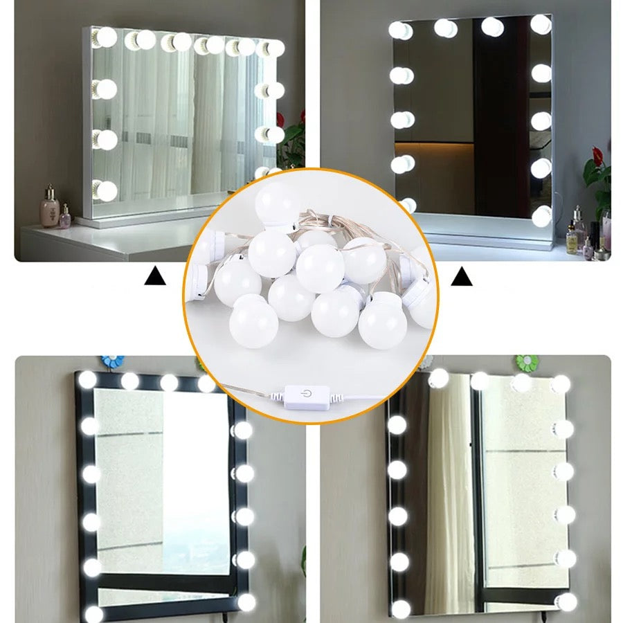 Lámpara LED USB de 5V para tocador, interruptor con Sensor táctil, regulable, para maquillaje, espejo de pared, Bombilla para tocador, mesa de maquillaje,