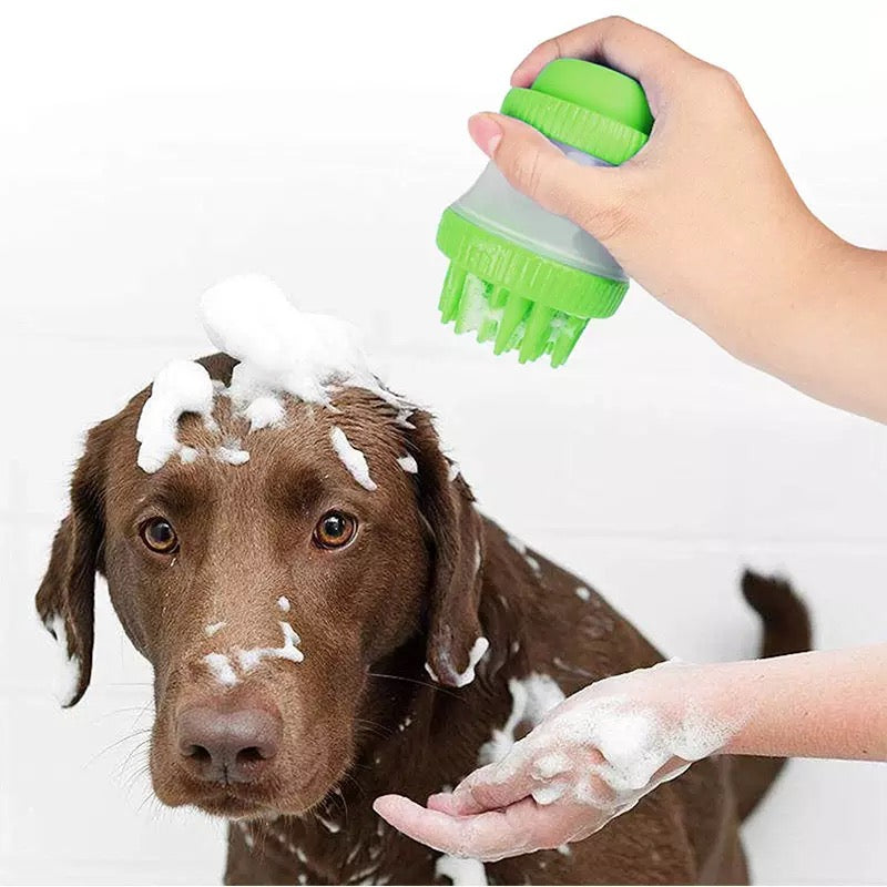 Cepillo de baño y masaje para perros y gatos, dispensador de champú para mascotas, cepillo de silicona, dispositivo de limpieza de cerdas para mascotas, peine de baño Wahser MOD SE21-39