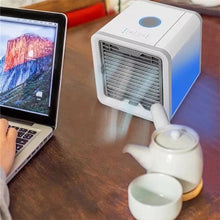 Cargar imagen en el visor de la galería, Minidispositivo de aire acondicionado con 7 LUCES LED humidificador con USB, purificador de Mesa para el hogar, dormitorio y oficina, refrigeración MOD 8856

